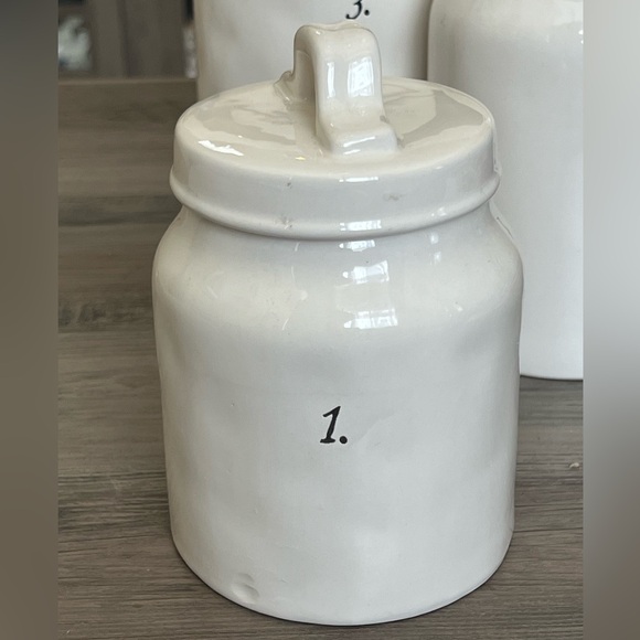 Rae Dunn Ceramic Canisters Set 1 2 3 With Lids Storage - Picture 2 of 10